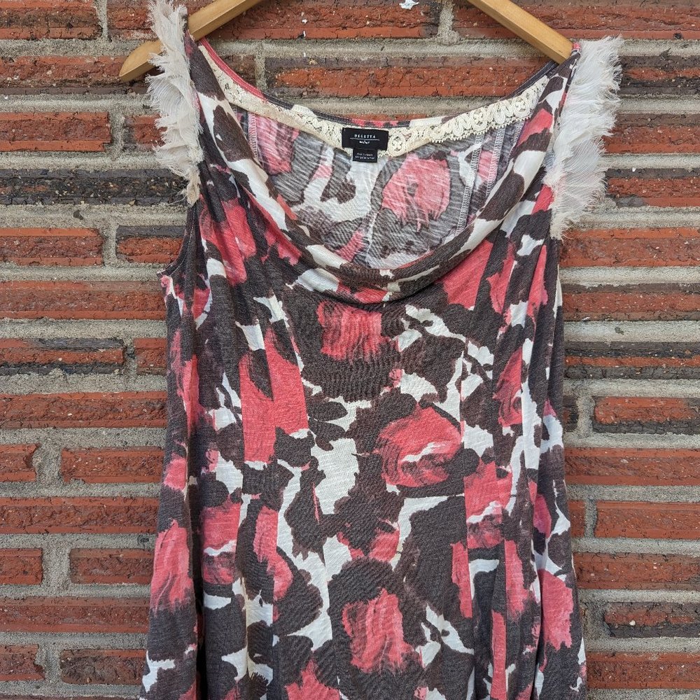 Anthropologie Deletta abstract floral sleeveless t-shirt